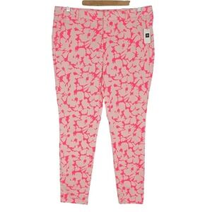 GAP Khakis Women's Cropped Pant Skinny Mini Pink Abstract Floral Stretch Size 10